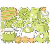 Vinyl Stickers Pack 22 PCS for Laptop Matcha Tea Decals Green for Skateboard for Water Bottles Set Pistachio Waterproof for Luggage Japanese Food for Notebook for Planner Cup for Bicycle