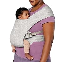 Ergobaby Embrace Cozy Newborn Baby Wrap Carrier (7-25 Pounds), Ponte Knit, Soft Grey