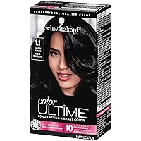 Schwarzkopf Color Ultime Hair Color, 1.1 Raven Black, 1 Application - Permanent Black Hair Dye for Vivid Color Intensity and Fade-Resistant Shine up to 10 Weeks