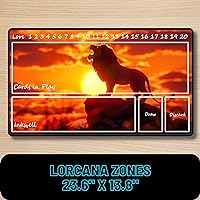 Lorcana Playmat TCG 24x14 Inches Tabletop Gaming Mat, Non-Slip Rubber with Card Zones Play Mat (Roaring Lion)