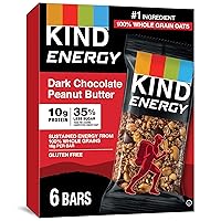 KIND Energy Bar, Dark Chocolate Peanut Butter, Gluten Free, Low Glycemic Index, 1.76 Ounces, 30 Count