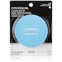 COVERGIRL Clean Matte Pressed Powder, Oil Control Powder, 1 container, .35 Fl Oz, Face Powder, Oil Free Loose Powder, Matte Finish, Lightweight, Shine Free Formula, Leaves Skin Smooth and Clean