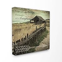 Stupell Home Décor I can Do All Things Pasture Photograph Stretched Canvas Wall Art by EtchLife, 17 x 1.5 x 17, Proudly Made in USA