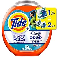 Tide Power Pods Laundry Detergent Pacs with Febreze Sport, 32 Count, Febreze Freshness with Sport Odor Defense