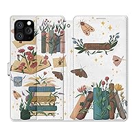 Wallet Case Replacement for iPhone 15 14 13 Pro Max 12 Mini 11 Xr Xs 10 X 8 7+ SE Book Flip Flowers Herbology Snap Magic Herbs PU Leather Magnetic Card Holder Folio Cover Library Spells