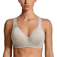 SYROKAN High Impact Sports Bras for Women Support Underwire Cross Back Large Bust Cool Comfort Molded Cup