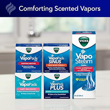 Vicks VapoSteam Medicated Liquid with Camphor, a Cough Suppressant, 8 Oz – VapoSteam Liquid Helps Relieve Coughing, for Use in Vicks Vaporizers and Humidifiers