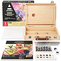 Faber-Castell Watercolor Paint Set - 24 Tubes of Liquid Watercolors (9ml)  and Mixing Paint Palette - Art Supplies for Adults and Hobby Artists