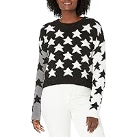 Splendid Women's Black Star Recycled Poly Blend Fuzzy Sweater