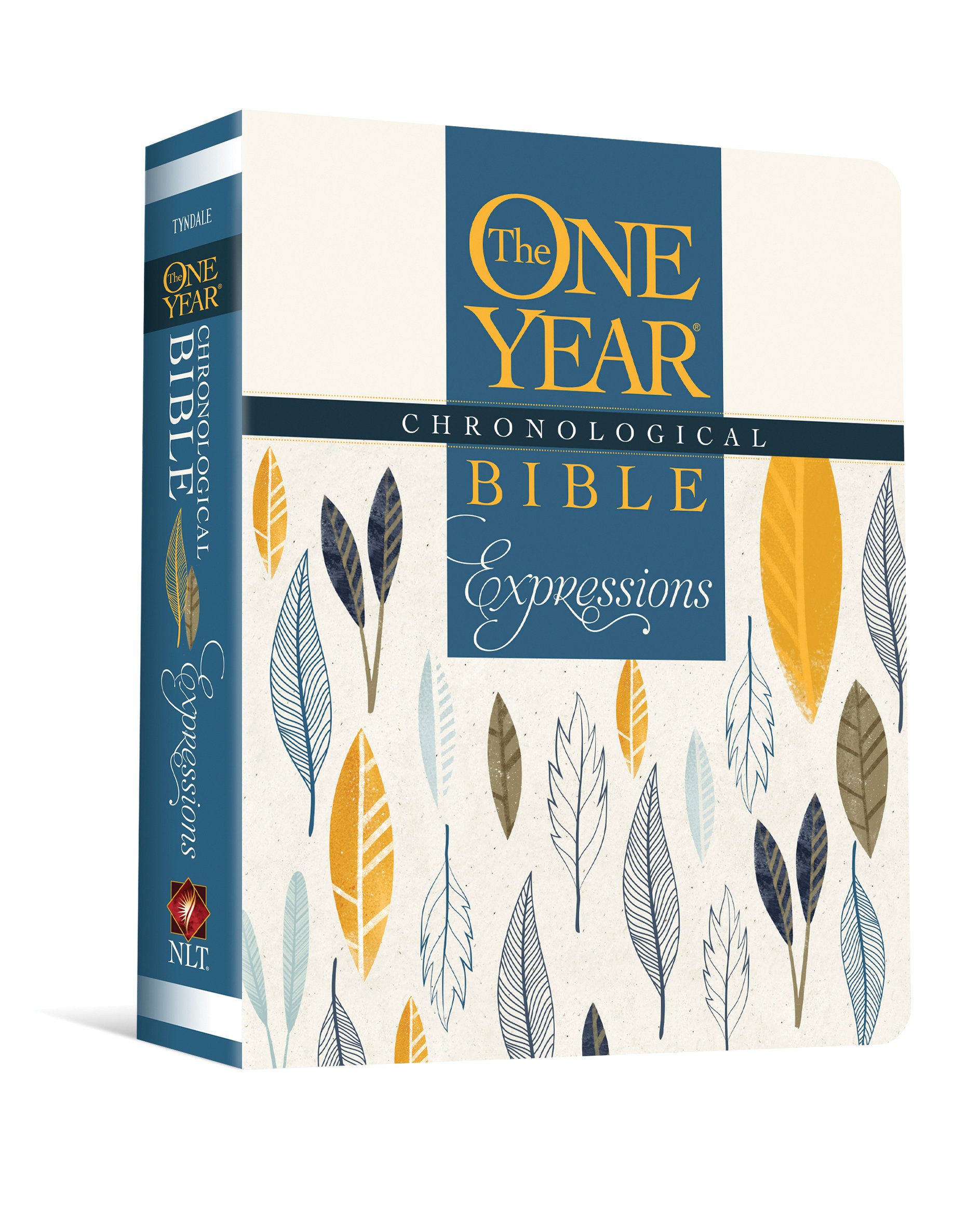 The One Year Chronological Bible Expressions NLT, Deluxe (Hardcover, Blue)