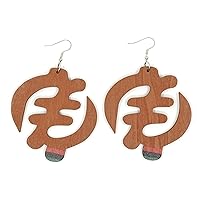 Adinkra Symbol Gye Nyame Nothing but God Women Ghana Fashion Big Dangle Earrings