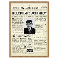 TRIDECOR Personalized 80th Birthday Party Decorations, Back To Newspaper Poster Gifts, Gift for Dad, Mom, Him, Her, Father, Mother Turning 80 Years Old