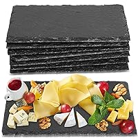 Erweicet 15 Pack 7.8 x 4 In Slate Cheese Board, Black Charcuterie Boards with Natural Edge for Sushi, Meats, Cheese, Appetizers