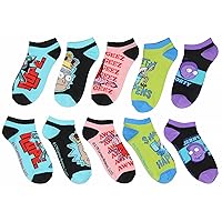 RICK AND MORTY Men's Mix and Match Ankle No-Show Socks 5 Pair Pack