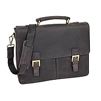 Real Leather Briefcase Cross Body Satchel Messenger Organiser Bag Cobar Blue