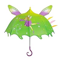 Green Fairy Umbrella for Girls w/Fun Magic Wand Handle Pop-Out Wings Fairy Dust 1 Size