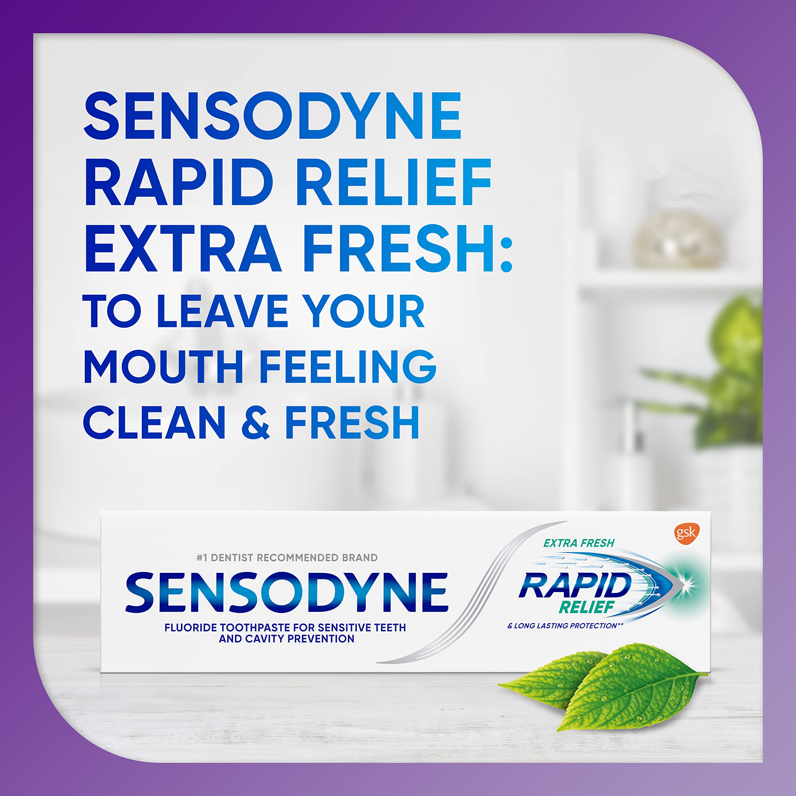 Sensodyne Rapid Relief Sensitive Toothpaste, Extra Fresh - 3.4 Ounces (Pack of 3)