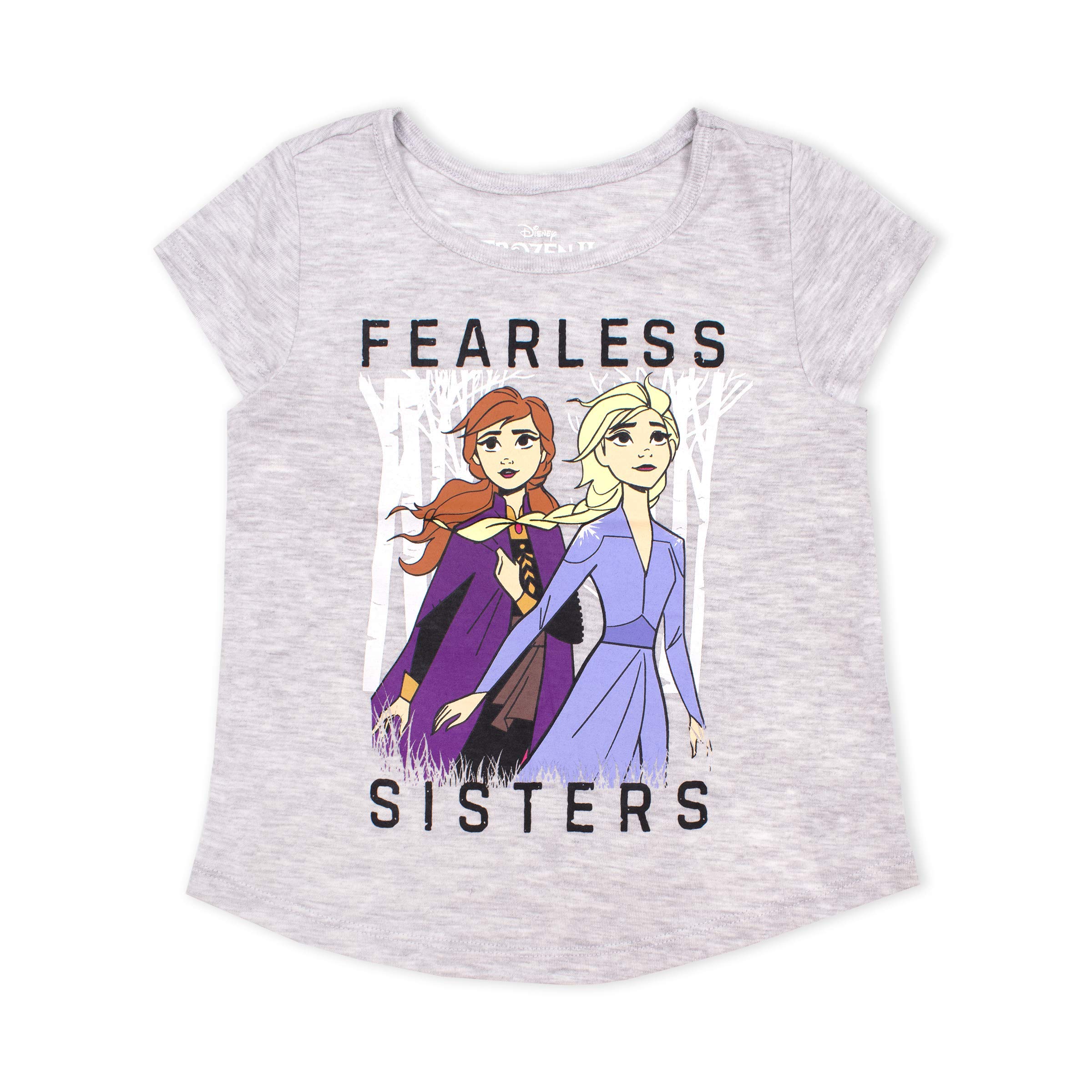 Disney Frozen Elsa & Anna Girls’ 3 Pack T-Shirt for Toddler, Little and Big Kids