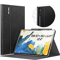 INFILAND Galaxy Tab S8+/ S8 Plus/ S7+/ S7 Plus Case, Multi-Angle Stand Cover Compatible with Samsung Galaxy Tab S8+/ S7+ SM-X800/ X806/ T970/ T975/ T976 Tablet [Auto Wake/Sleep], Black