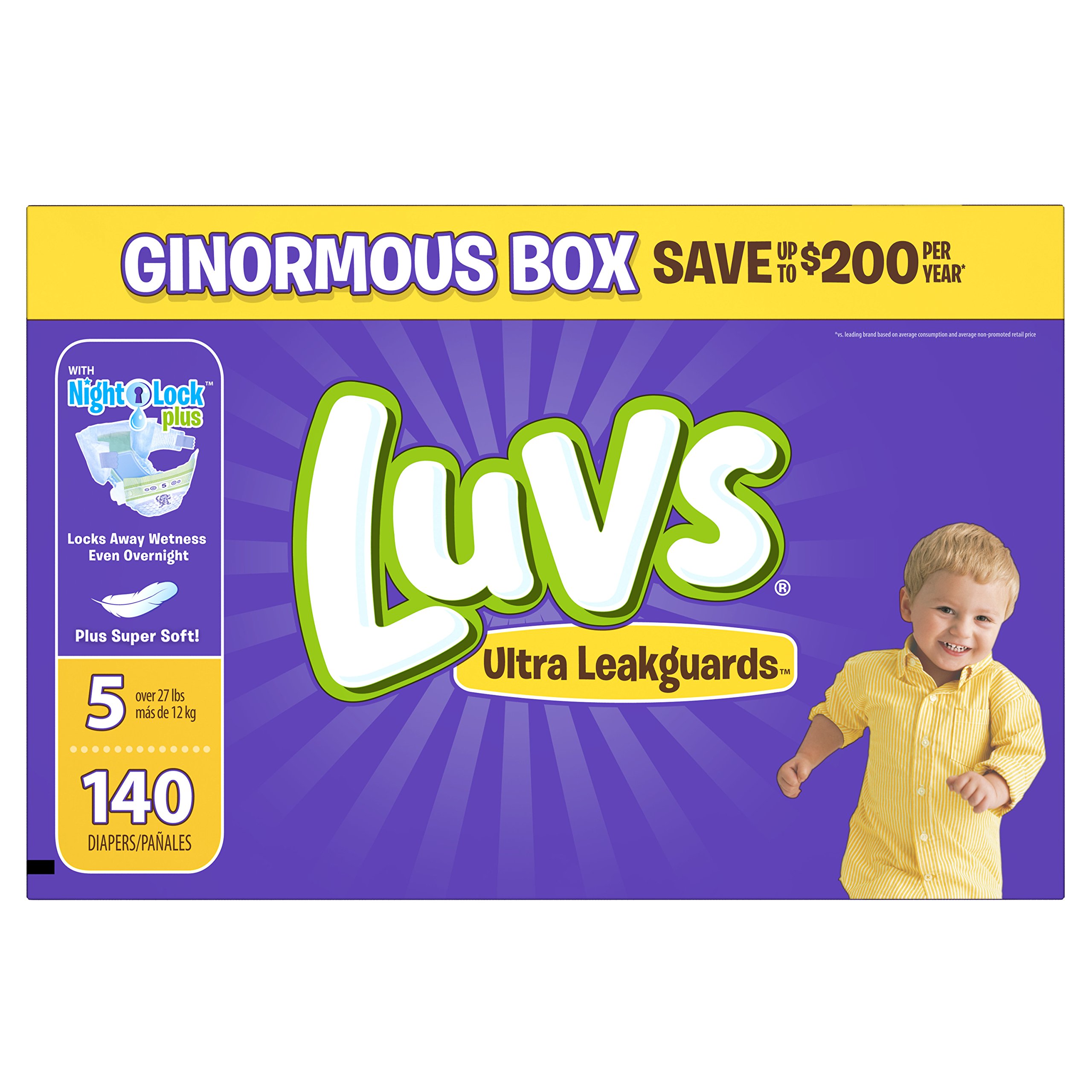 Luvs Ultra Leakguards Diapers, Size 5, 140 Count