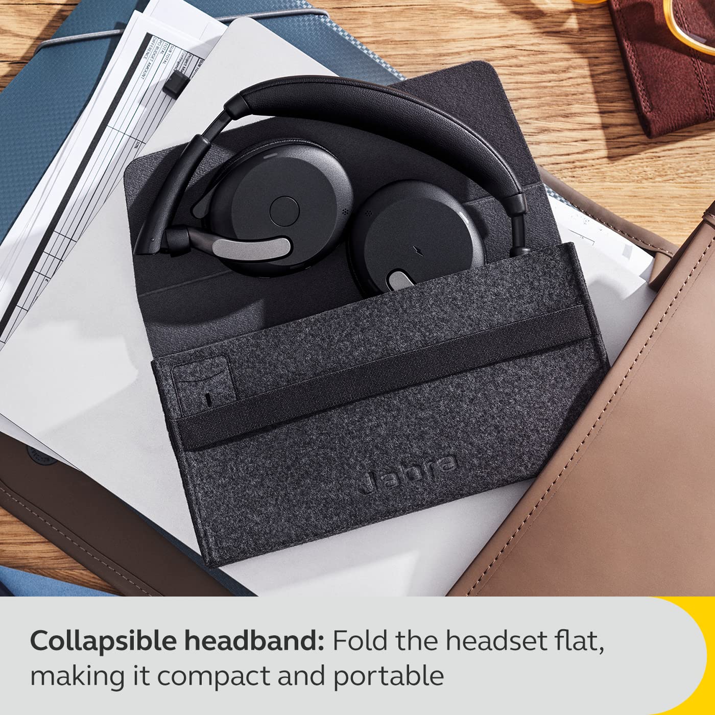 Jabra Evolve2 65 Flex Wireless Stereo Headset - Bluetooth, Noise-Cancelling ClearVoice Technology & Hybrid ANC - Works with All Leading UC Platforms Such As Zoom & Google Meet - Black