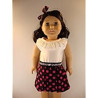 Cute Dress with White Bodice & Black Skirt - Designed for 18 Inch Doll, American Girl Doll. Shoes Sold Separately.