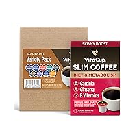 Coffee Pod Variety Sampler Pack 40ct. + Slim Coffee Pods, Boost Diet & Metabolism | Vitamin & Superfood infused Recyclable Single Serve Pods