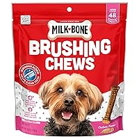 Milk-Bone Original Brushing Chews 48 Mini Daily Dental Dog Treats Scrubbing Action Helps Clean Teeth