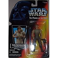 Star Wars The Power of the Force Luke Skywalker in Dagobah Fatigues Red Card Short Sword Short Tray