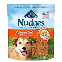 Blue Buffalo Nudges Homestyle Natural Dog Treats Made with Real Chicken, Made in the USA, Chicken, 10-oz. Bag