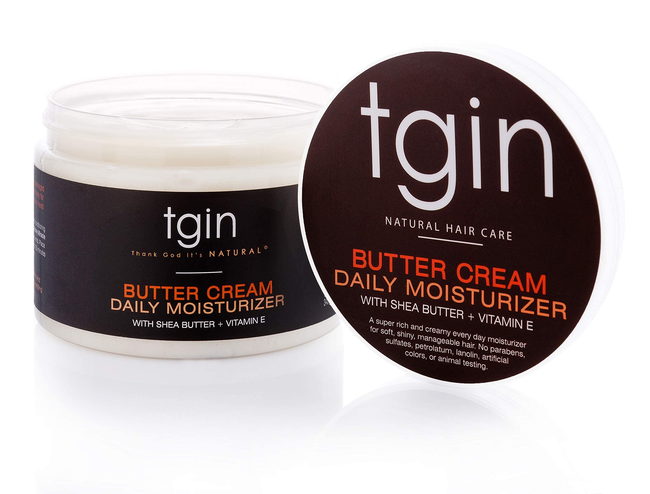 tgin Butter Cream Daily Moisturizer For Natural Hair - Dry Hair - Curly Hair - Hair Styling Product - Curl Cream - Paraben Free - Hair Cream - Type 3c and 4c hair - Styler - 12 Oz
