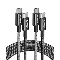 Anker 333 USB C to USB C Cable (6ft 100W, 3-Pack), USB 2.0 Type C Charging Cable Fast Charge for MacBook Pro 2020, iPad Pro 2020, iPad Air 4, Samsung Galaxy S23+/S23 Ultra/S22 Ultra and More (Black)
