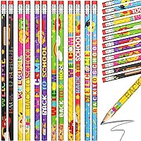 60 Pcs Welcome Back to School Pencils First Day of School Pencils Holiday Pencils Inspirational Pencils HB Pencils with Eraser for Exams School Stationery Party Reward Supplies, Classroom Reward