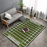 Sports AreaRug Retro American Football Field and Rugby Floor Mat Non-Slip Doormat Living Dining Dorm Room Bedroom Decor Carpet 63X47inch