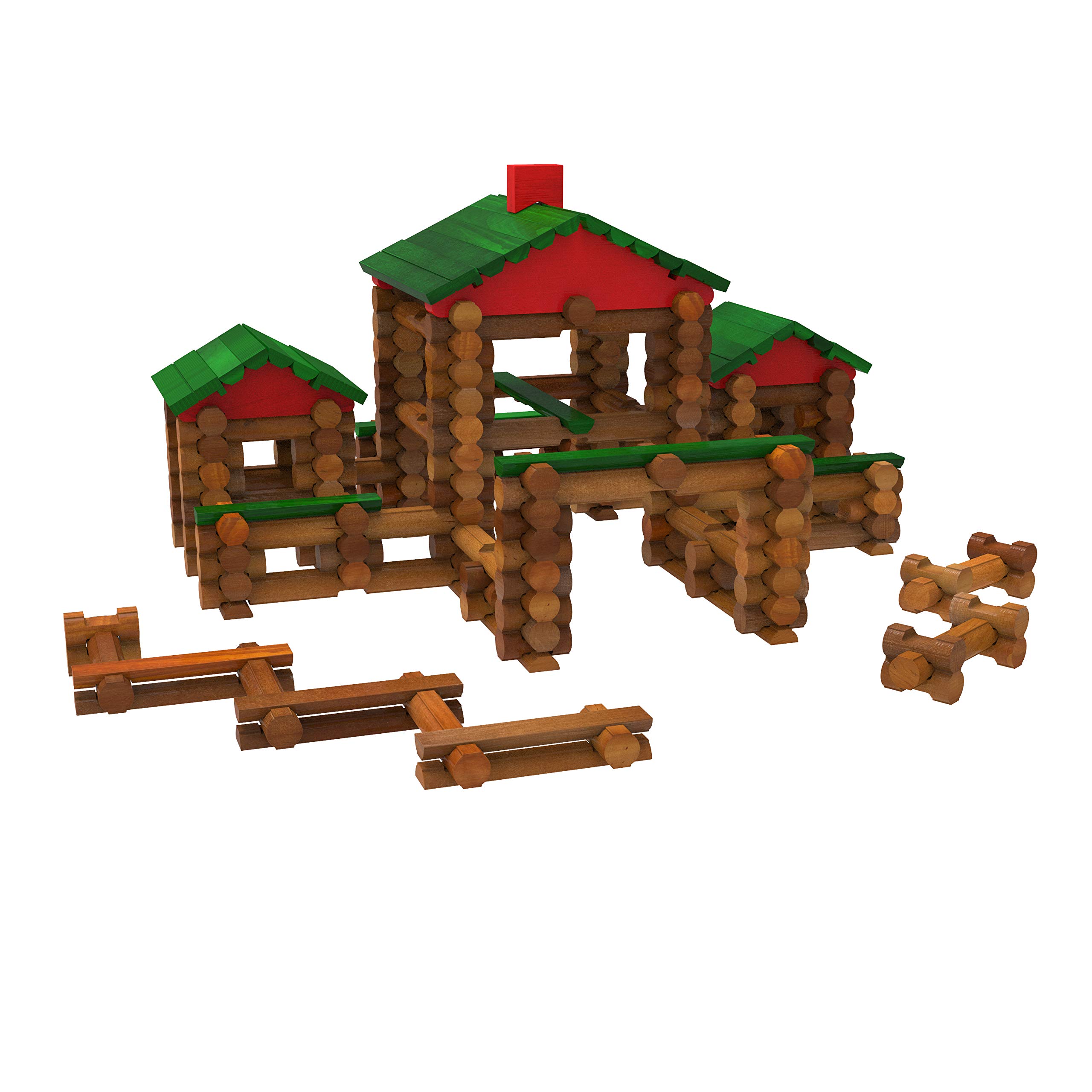 LINCOLN LOGS – Classic Farmhouse, 268 Pieces, Real Wood Logs - Ages 3+ - Best Retro Building Gift Set for Boys/Girls - Creative Construction Engineering - Preschool Education Toy