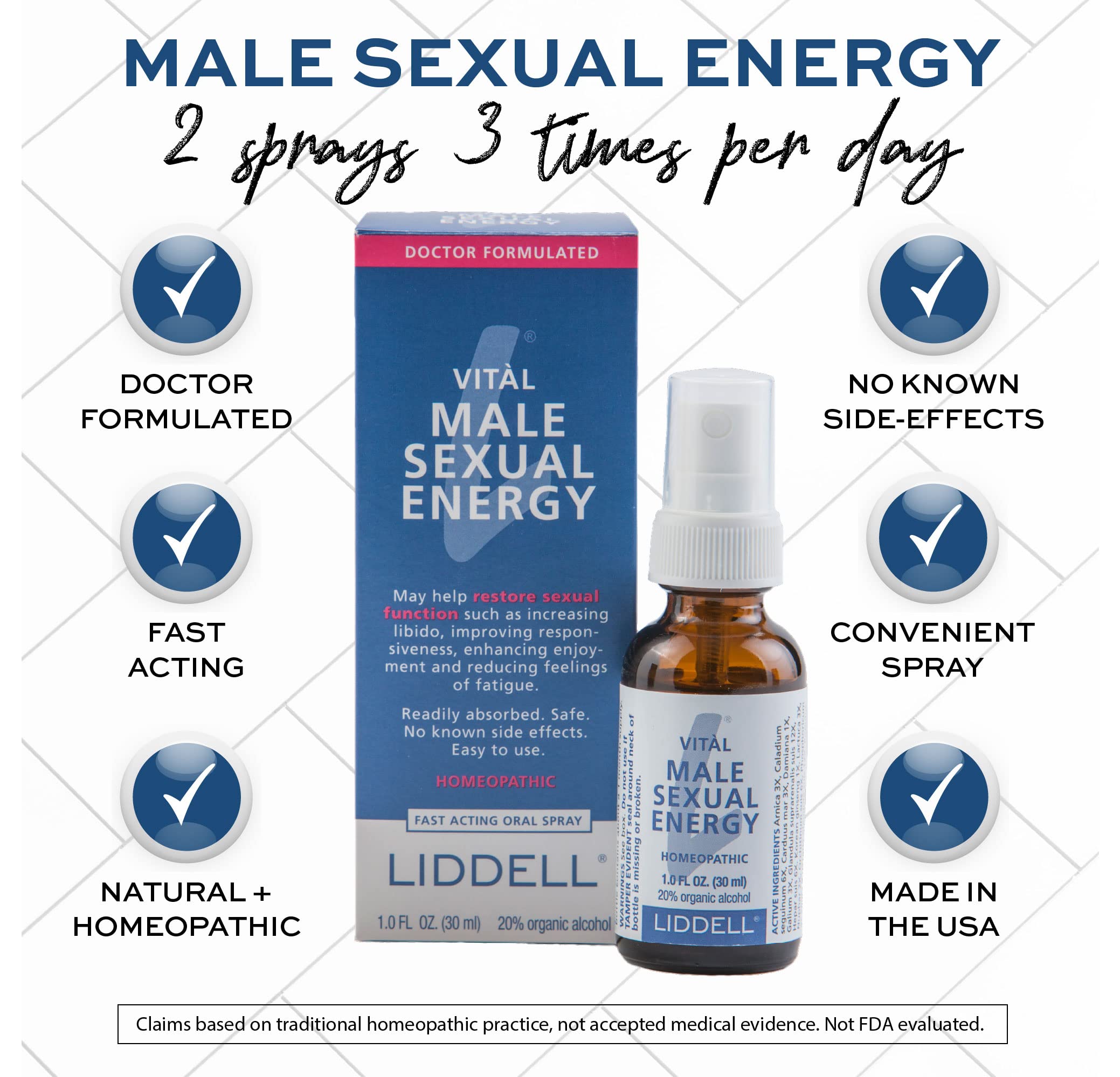 Liddell Homeopathic Vital Male Energy - 1fl oz