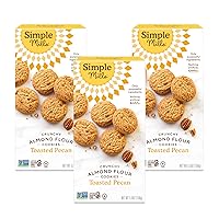 Almond Flour Crunchy Cookies, Toasted Pecan - Gluten Free, Vegan, Healthy Snacks, Made with Organic Coconut Oil, 5.5 Ounce (Pack of 3)
