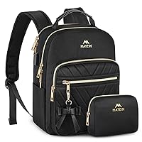 MATEIN Mini Backpack for Women, Waterproof Stylish Daypack Purse Shoulder Bag with USB Charging Port, Lightweight Small Casual Daily Travel Backpack, Ladies Gift for College Work, 2pcs Sets, Black
