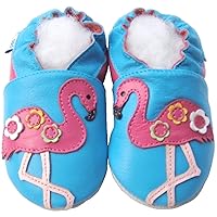 Soft Sole Leather Baby Shoes Boy Girl Infant Children Kid Toddler Boy First Walk Gift Flamingo Blue