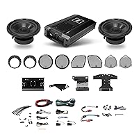 BOSS Audio Systems BHD3F Harley Davidson Bike Front Speakers Kit System – Fits Select 1998+ Electra, Road Glide and Street Glide Motorcycles, 4 Channel Amplifier, 6.5 Inch Full Range 300-Watt Speakers