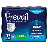 Prevail Proven | Large Pull-Up | Men's Incontinence Protective Underwear | Maximum Absorbency |18 Count (Pack of 4)