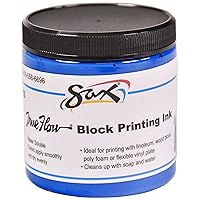 Sax 461918 True Flow Water Soluble Block Printing Ink - 8 Ounce Jar - Blue