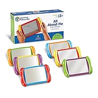 Learning Resources All About Me 2 in 1 Mirrors - 6 Pieces, Ages 18+ Months, Toddler Social Emotional Learning Toys, Mirror for Kids