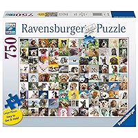 Ravensburger 99 Lovable Dogs 750 Piece Large Format Jigsaw Puzzle for Adults - 16939 - Every Piece is Unique, Softclick Technology Means Pieces Fit Together Perfectly