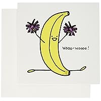 3dRose Cartoon of Cheering Banana - Greeting Cards, 6 x 6 inches, set of 12 (gc_130772_2)