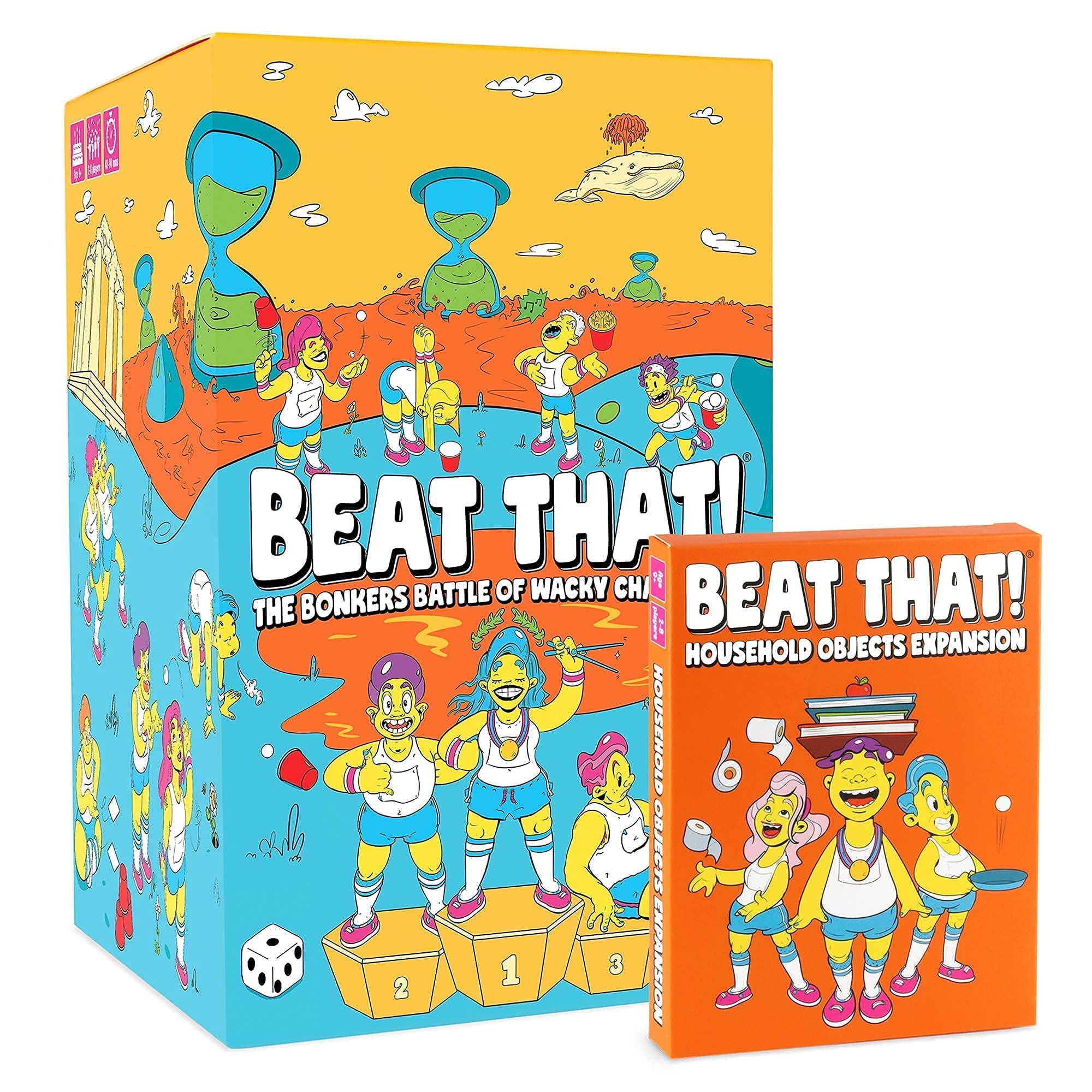 Gutter Games Beat That! Game and Household Objects Expansion Bundle [Family Party Game for Kids & Adults]