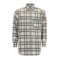 TICOMELA FR Shirt for Men Flame Resistant Shirts 6.5oz Light Weight Plaid Men's Fire Retardant Shirts