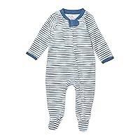 HonestBaby Sleep and Play Footed Pajamas One-Piece Sleeper Jumpsuit Zip-front PJs Organic Cotton for Baby Boys, Unisex