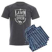 CafePress Mower Gardener Mowing Lawn Enforceme Men's Novelty Pajamas