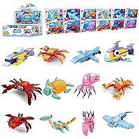 Ocean Party Favors for Kids,12PCS Sea Creatures Building Blocks Set，Stem Toys for Birthday Party Gift,Goodie Bags Stuffer, Classroom Prize,Cake Topper for Boys Girls Ages 4-12+
